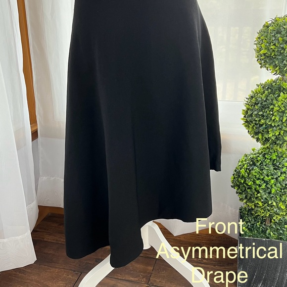 Milly Asymmetrical Draped Dress Black Size Medium NWT - Picture 6 of 16